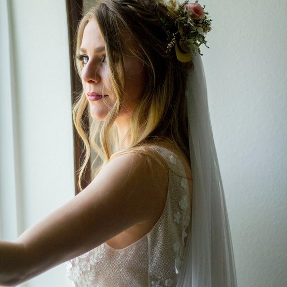 NEW Soft English Net Blush Wedding Veil pi… - Picture 6 of 7